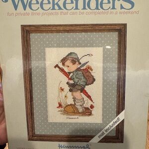 New Hummel Cross Stitch Kit Weekenders Looks Like Rain Vintage Craft